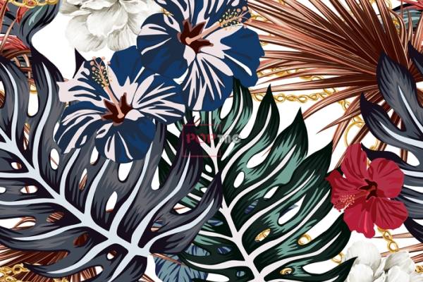 女装花卉图案花型印花制版绿植热带风