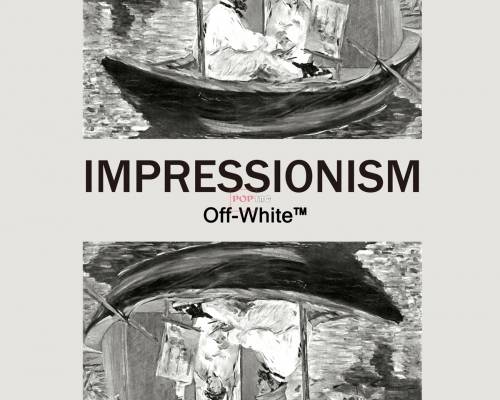 Off-White莫奈作品数字字母印花图案服装裁片T恤卫衣烫图印花花型素材