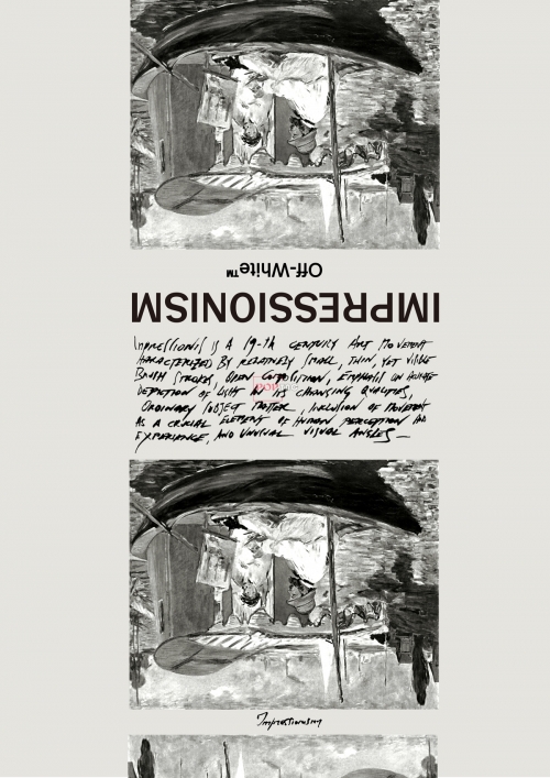 Off-White莫奈作品数字字母印花图案服装裁片T恤卫衣烫图印花花型素材