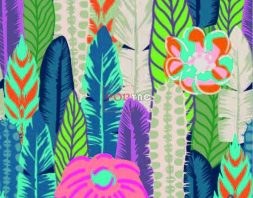 多彩植物花卉拼接印花图案服装纺织数码印花花型素材