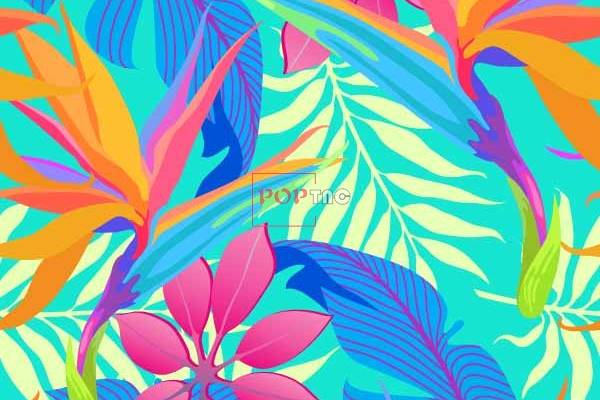 多彩植物花卉拼接印花图案服装纺织数码印花花型素材