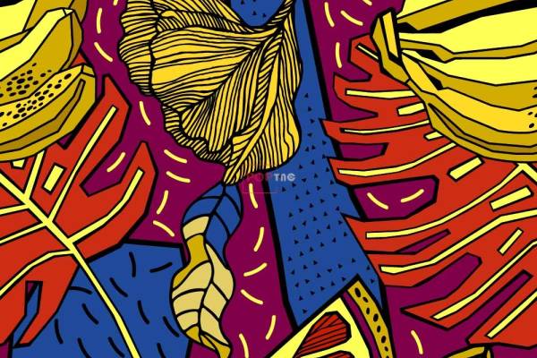 多彩植物花卉拼接印花图案服装纺织数码印花花型素材