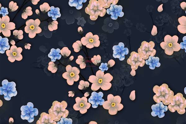 中老年多彩植物花卉拼接印花图案服装纺织数码印花花型素材，小花妈妈装