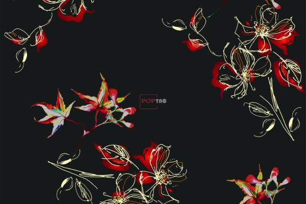 中老年多彩植物花卉拼接印花图案服装纺织数码印花花型素材