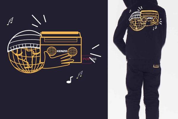 几何图案字母潮牌KENZO印花图案服装裁片T恤卫衣烫图印花花型素材