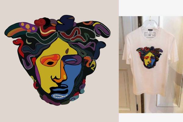 潮牌VERSACE印花图案服装裁片T恤卫衣烫图印花花型素材