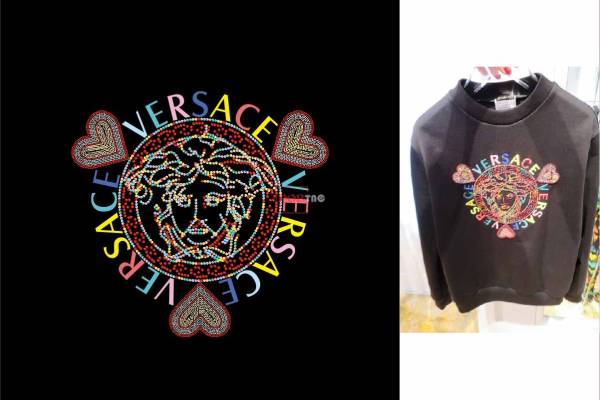 潮牌范思哲VERSACE印花图案服装裁片T恤卫衣烫图印花花型素材