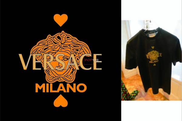 潮牌范思哲VERSACE爱心印花图案服装裁片T恤卫衣烫图印花花型素材