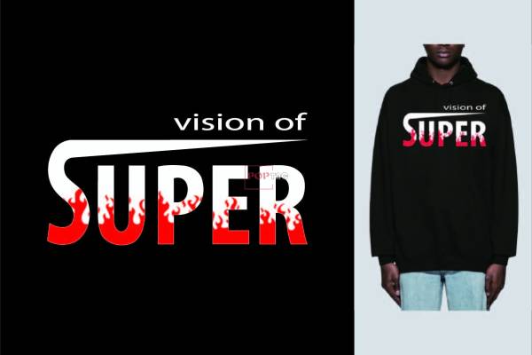 字母SUPER火焰印花图案服装裁片T恤卫衣烫图印花花型素材