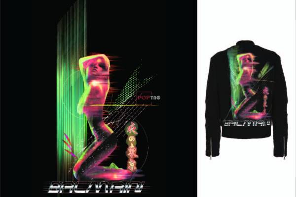 人物嘻哈风字母印花图案服装裁片T恤卫衣烫图印花花型素材