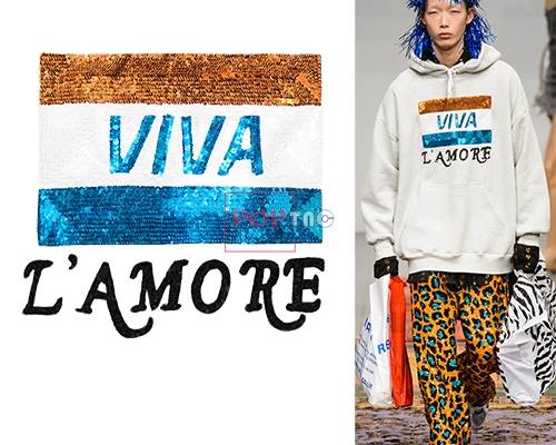 字母亮片风印花图案服装裁片T恤卫衣烫图印花花型素材