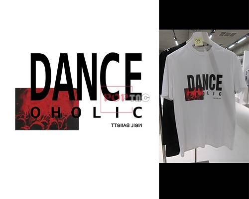 DANCE字母图案印花服装裁片T恤卫衣烫图印花花型素材