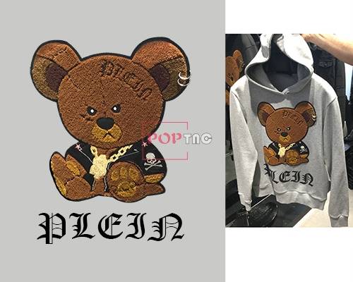 潮牌卡通熊字母印花图案服装裁片T恤卫衣烫图印花花型素材