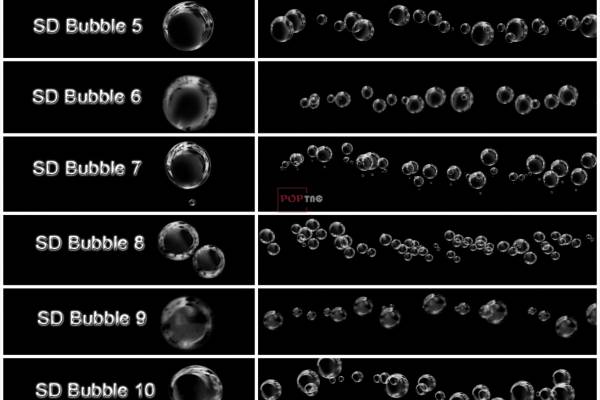 单个气泡、多个泡泡高清素材PS泡沫笔刷