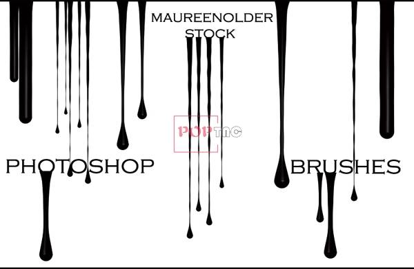 血液液体流下来纹理PS笔刷