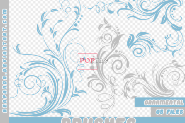 富贵的植物印花图案PS笔刷素材