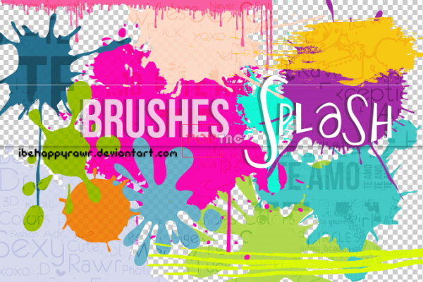 油漆盐料滴溅、溅射纹理PS笔刷