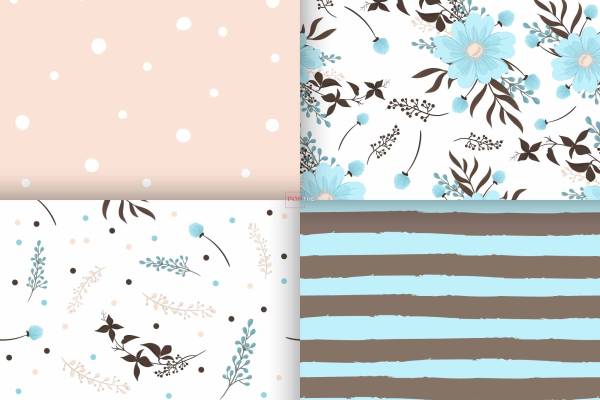 无缝矢量花卉图案印花服装纺织数码印花花型素材