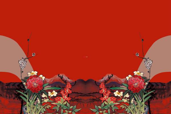 中老年多彩植物花卉拼接印花图案服装纺织数码印花花型素材妈妈装