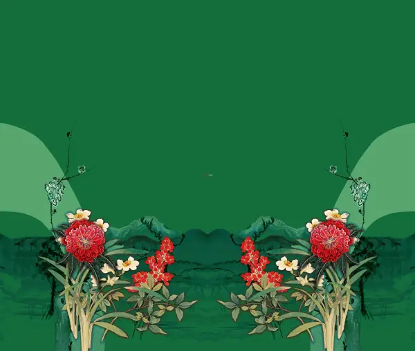 中老年多彩植物花卉拼接印花图案服装纺织数码印花花型素材妈妈装