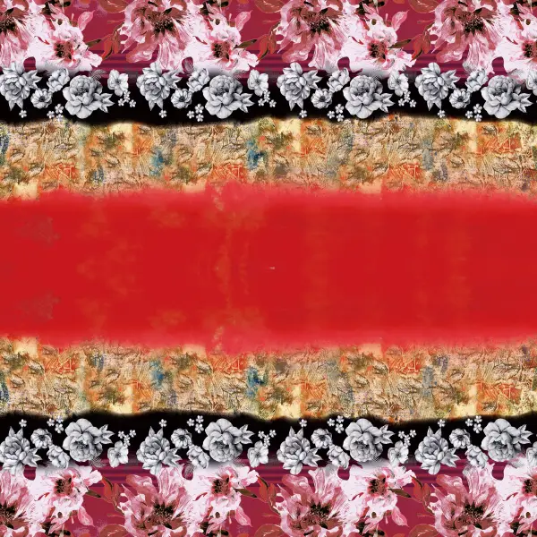 中老年多彩植物花卉拼接印花图案服装纺织数码印花花型素材妈妈装