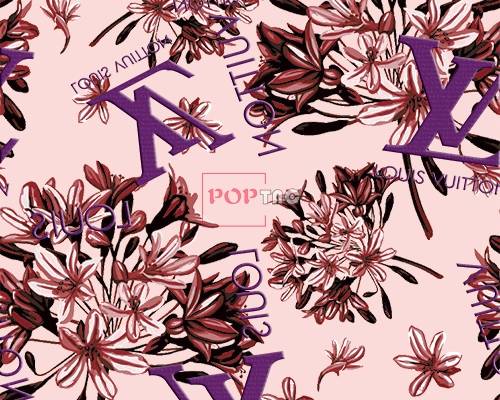 复古植物花朵LV印花服装纺织数码印花花型素材