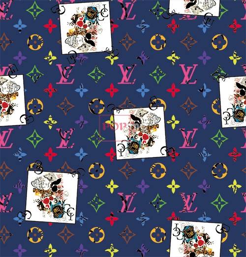 字母国旗supreme字母印花图案服装t恤裁片烫图印花花型素材