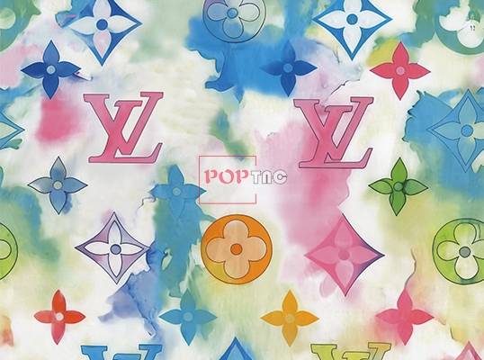 水彩LV花纹印花图案服装纺织数码印花花型素材