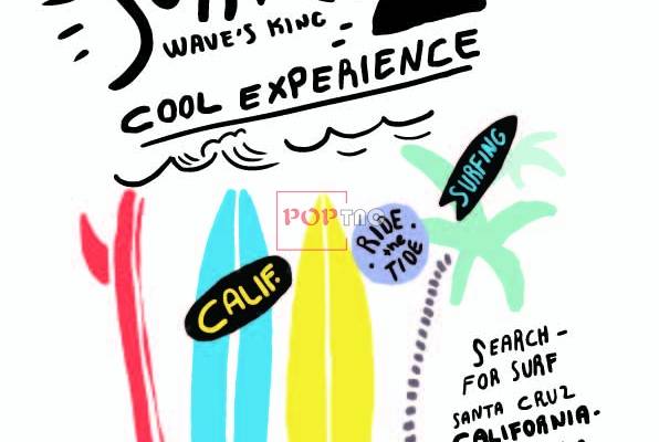 嘻哈热带风字母印花图案服装裁片T恤卫衣烫图印花花型素材