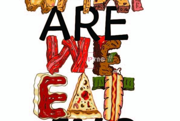 食物图案字母印花服装裁片T恤卫衣烫图印花花型素材