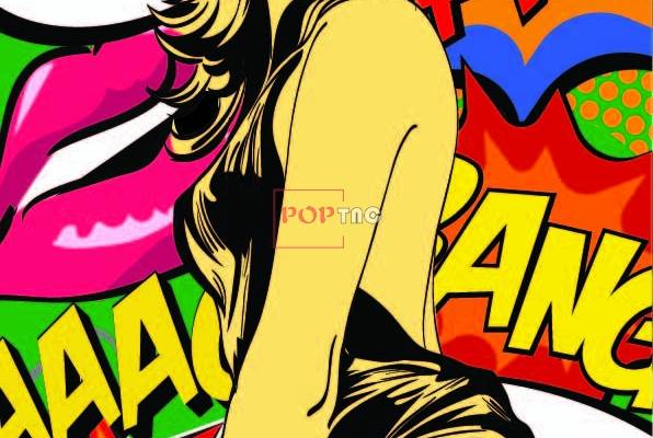 女士人物字母印花图案服装裁片T恤卫衣烫图印花花型素材