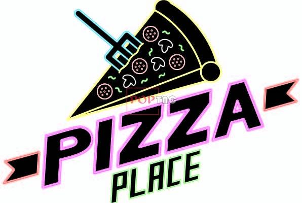 披萨字母印花图案服装裁片T恤卫衣烫图印花花型素材