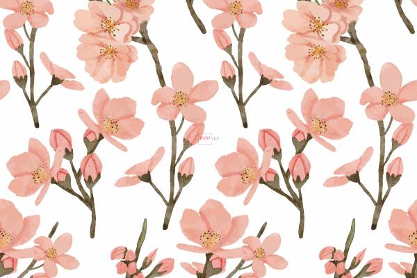 水彩植物花朵印花图案服装纺织数码印花花型素材