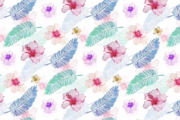 植物花朵羽毛拼接印花图案服装纺织数码印花花型素材