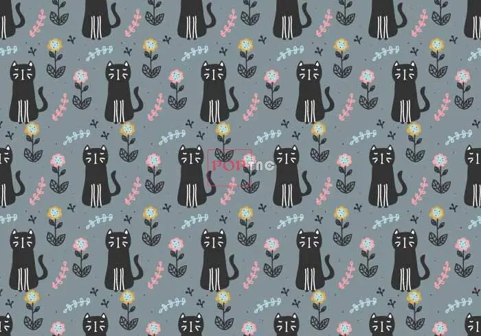 几何线条图案动物猫咪印花服装纺织数码印花花型素材