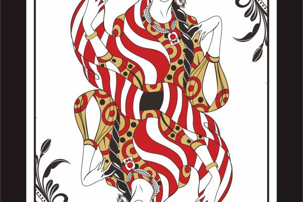 几何图案扑克印花服装裁片T恤卫衣烫图印花花型素材