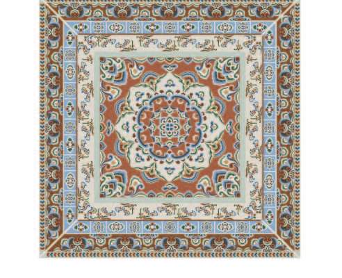 几何敦煌壁画图案围巾方巾地毯印花花型素材