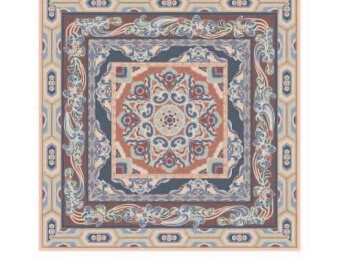 几何敦煌壁画图案围巾方巾地毯印花花型素材