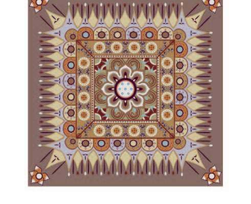 几何敦煌壁画图案围巾方巾地毯印花花型素材