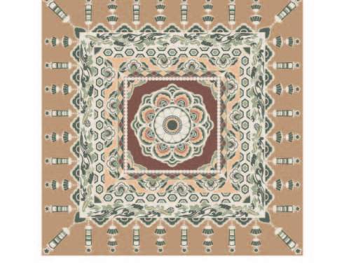 几何敦煌壁画图案围巾方巾地毯印花花型素材