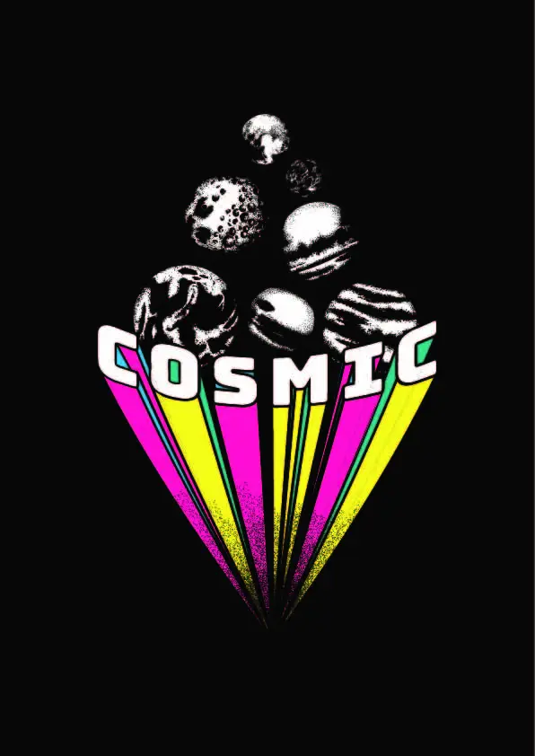 字母地球月球天体印花图案服装裁片T恤卫衣烫图印花花型素材