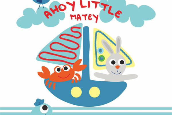 卡通动物螃蟹兔子云朵儿童印花服装裁片T恤卫衣烫图印花花型素材