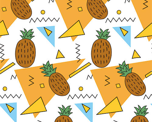 几何图案菠萝印花服装纺织数码印花花型素材