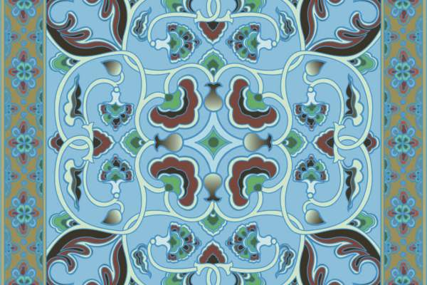 几何敦煌壁画图案围巾方巾地毯印花花型素材