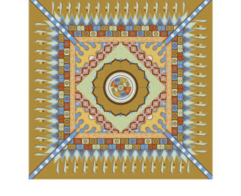 几何敦煌壁画图案围巾方巾地毯印花花型素材