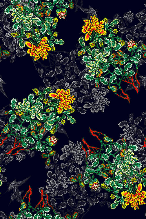 植物花纹印花图案服装纺织数码印花花型素材