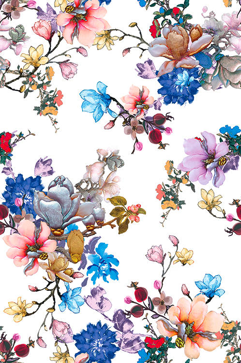 植物花朵拼接印花图案服装纺织数码印花花型素材