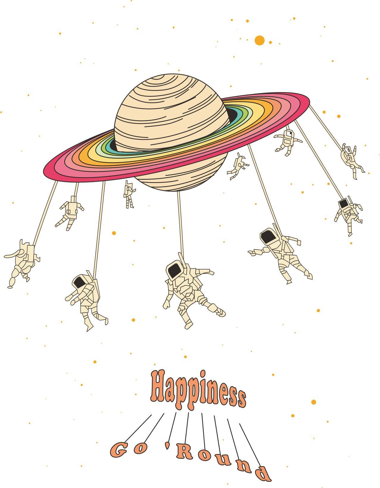 潮牌星球宇航员人物印花图案服装裁片T恤卫衣烫图印花花型素材