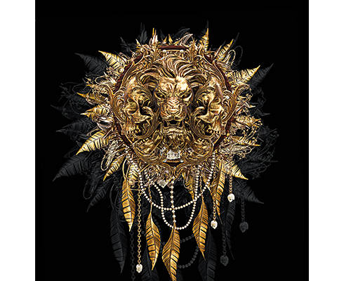 几何花纹羽毛狮子印花图案服装裁片T恤卫衣烫图印花花型素材