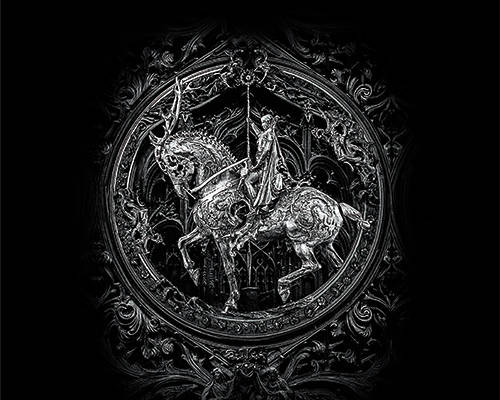 复古几何图案马匹印花服装裁片T恤卫衣烫图印花花型素材